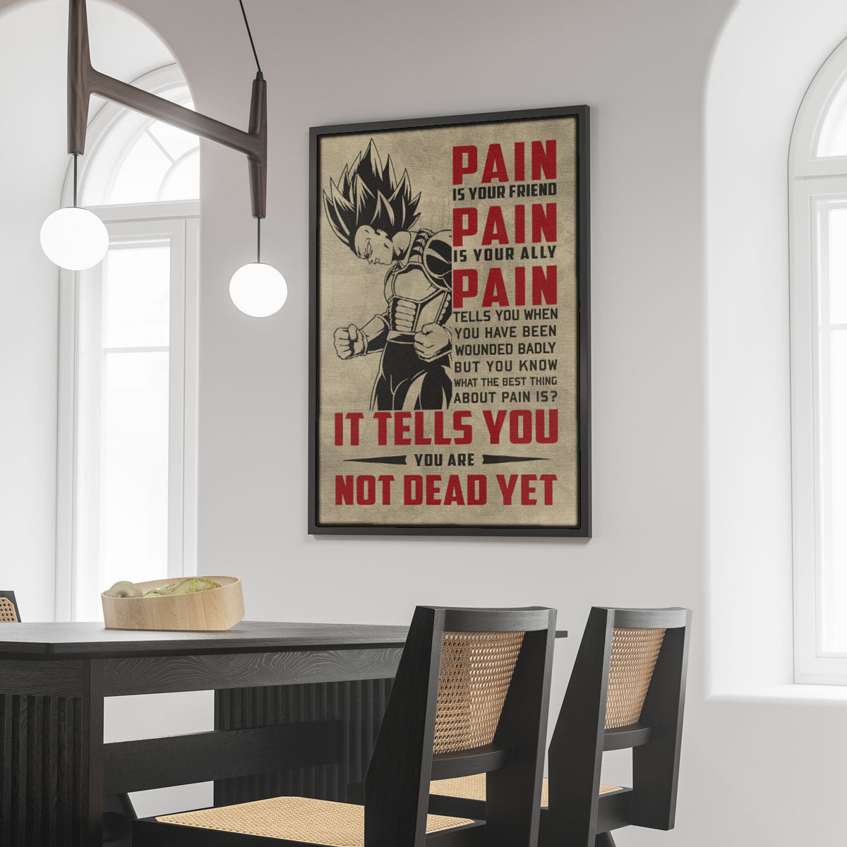 Dragon Ball Canvas Wall Art - DR016 - Super Saiyan Vegeta - Pain Is Your Friend