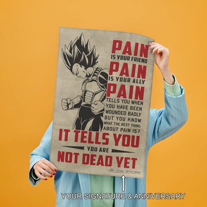 Dragon Ball Canvas Wall Art - DR016 - Super Saiyan Vegeta - Pain Is Your Friend