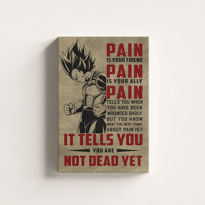 Dragon Ball Canvas Wall Art - DR016 - Super Saiyan Vegeta - Pain Is Your Friend