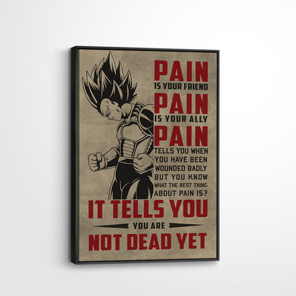 Dragon Ball Canvas Wall Art - DR016 - Super Saiyan Vegeta - Pain Is Your Friend