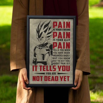 Dragon Ball Canvas Wall Art - DR017 - Vegeta Super Saiyan - Pain Is Your Friend