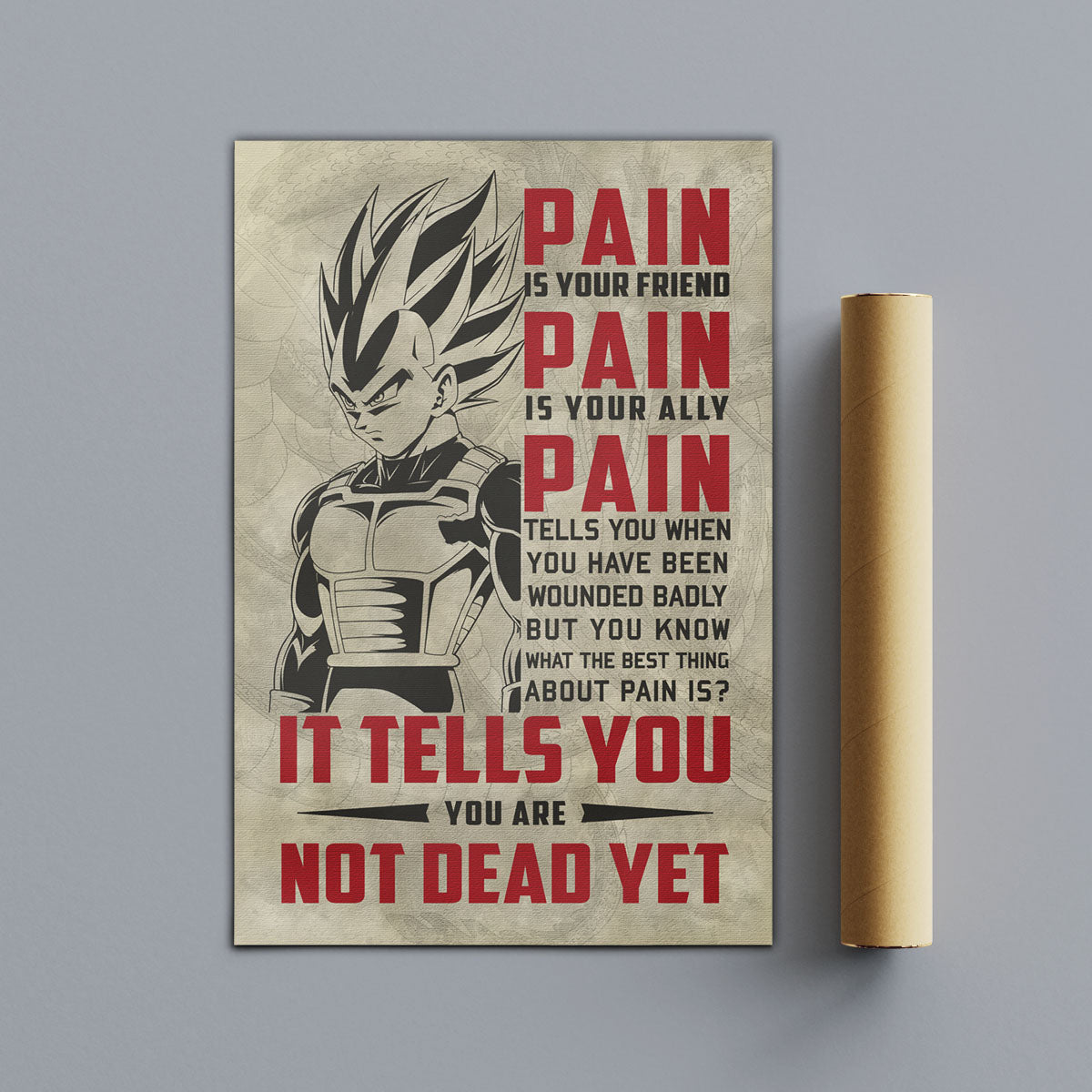 Dragon Ball Canvas Wall Art - DR017 - Vegeta Super Saiyan - Pain Is Your Friend