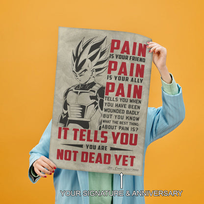 Dragon Ball Canvas Wall Art - DR017 - Vegeta Super Saiyan - Pain Is Your Friend