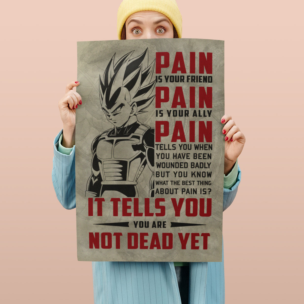 Dragon Ball Canvas Wall Art - DR017 - Vegeta Super Saiyan - Pain Is Your Friend