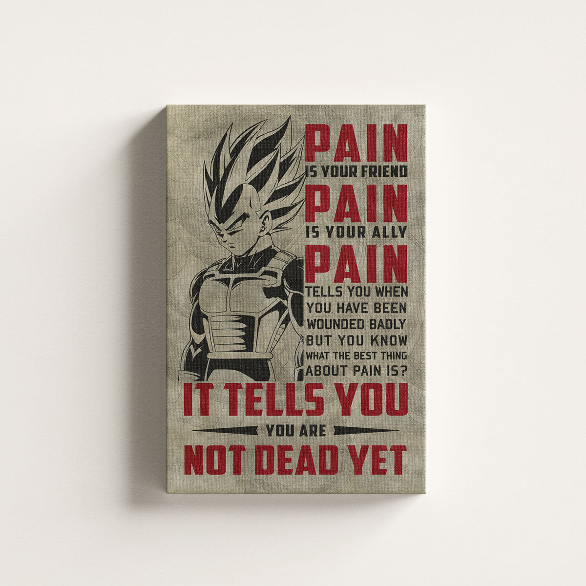 Dragon Ball Canvas Wall Art - DR017 - Vegeta Super Saiyan - Pain Is Your Friend