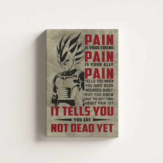 Dragon Ball Canvas Wall Art - DR017 - Vegeta Super Saiyan - Pain Is Your Friend