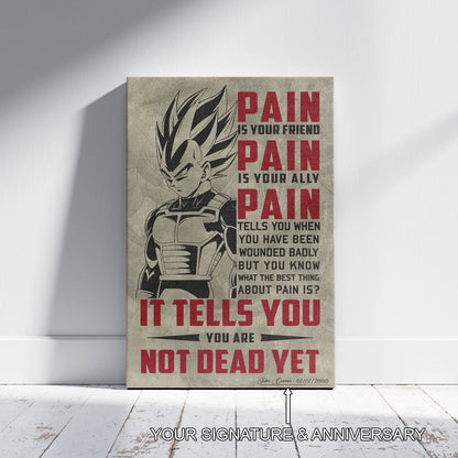 Dragon Ball Canvas Wall Art - DR017 - Vegeta Super Saiyan - Pain Is Your Friend