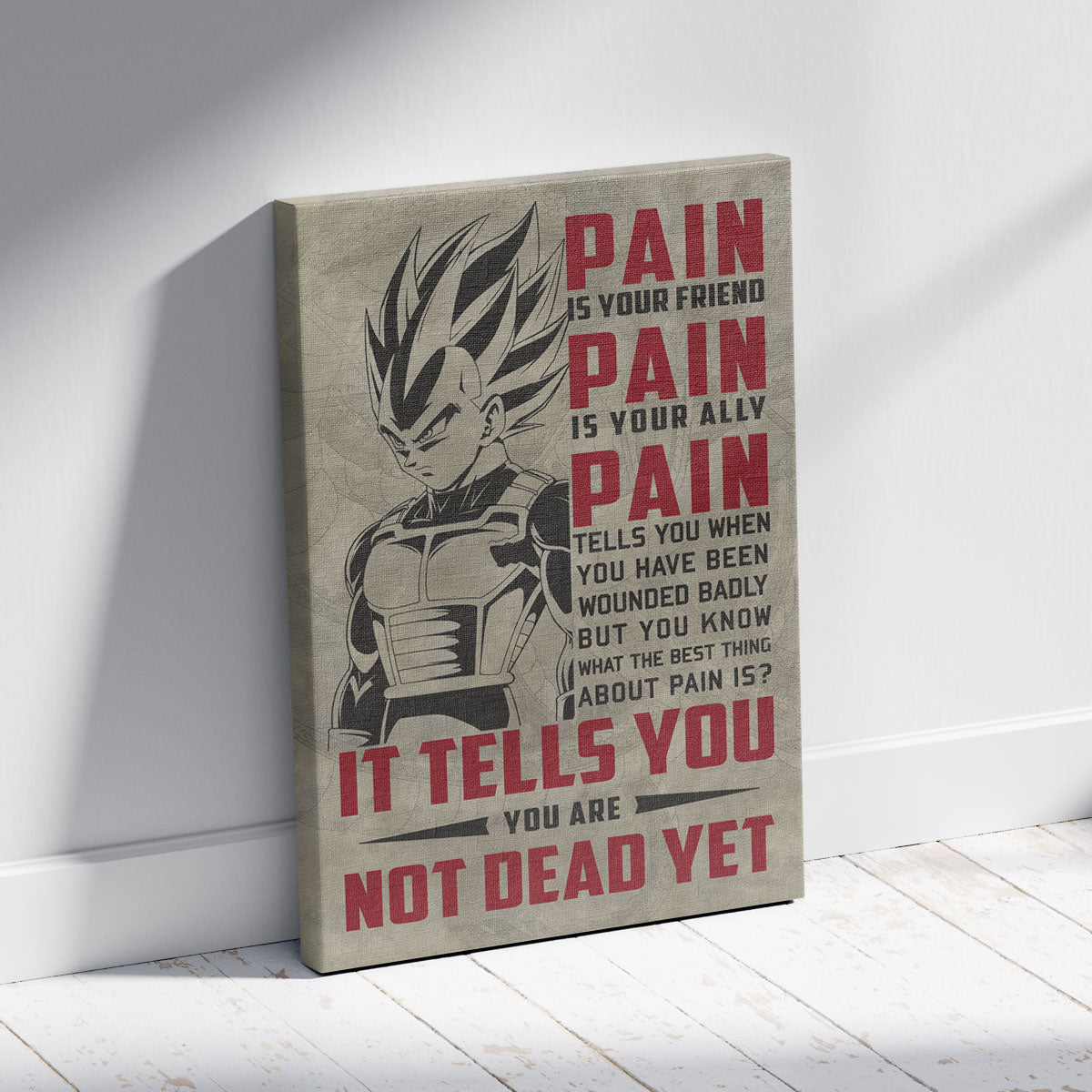 Dragon Ball Canvas Wall Art - DR017 - Vegeta Super Saiyan - Pain Is Your Friend