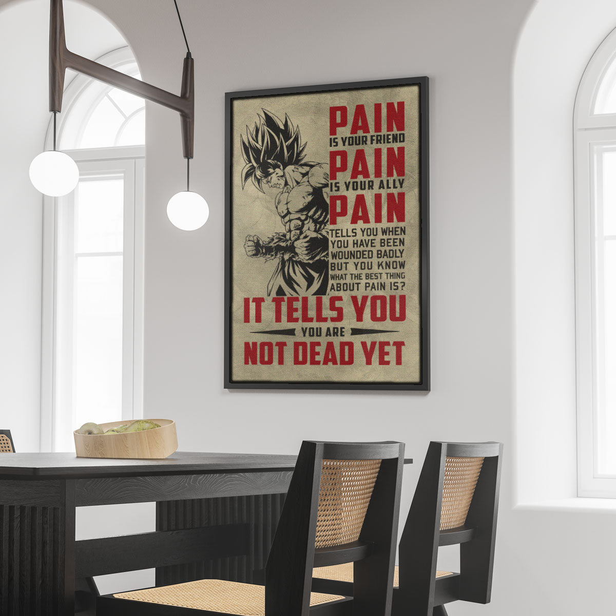 Dragon Ball Canvas Wall Art - DR018 - Super Saiyan Goku - Pain Is Your Friend