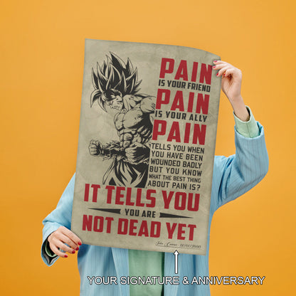 Dragon Ball Canvas Wall Art - DR018 - Super Saiyan Goku - Pain Is Your Friend