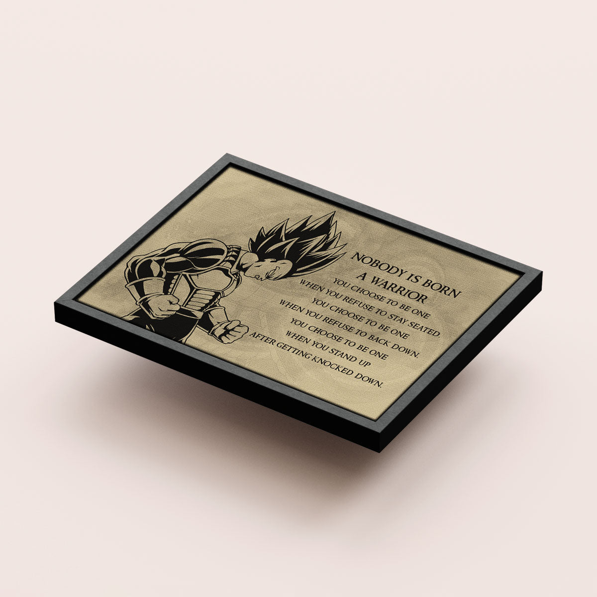 Dragon Ball Canvas Wall Art - DR019 - Super Saiyan Vegeta - Nobody Is Born A Warrior