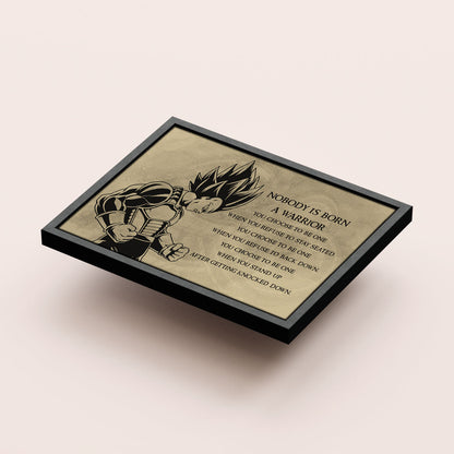 Dragon Ball Canvas Wall Art - DR019 - Super Saiyan Vegeta - Nobody Is Born A Warrior