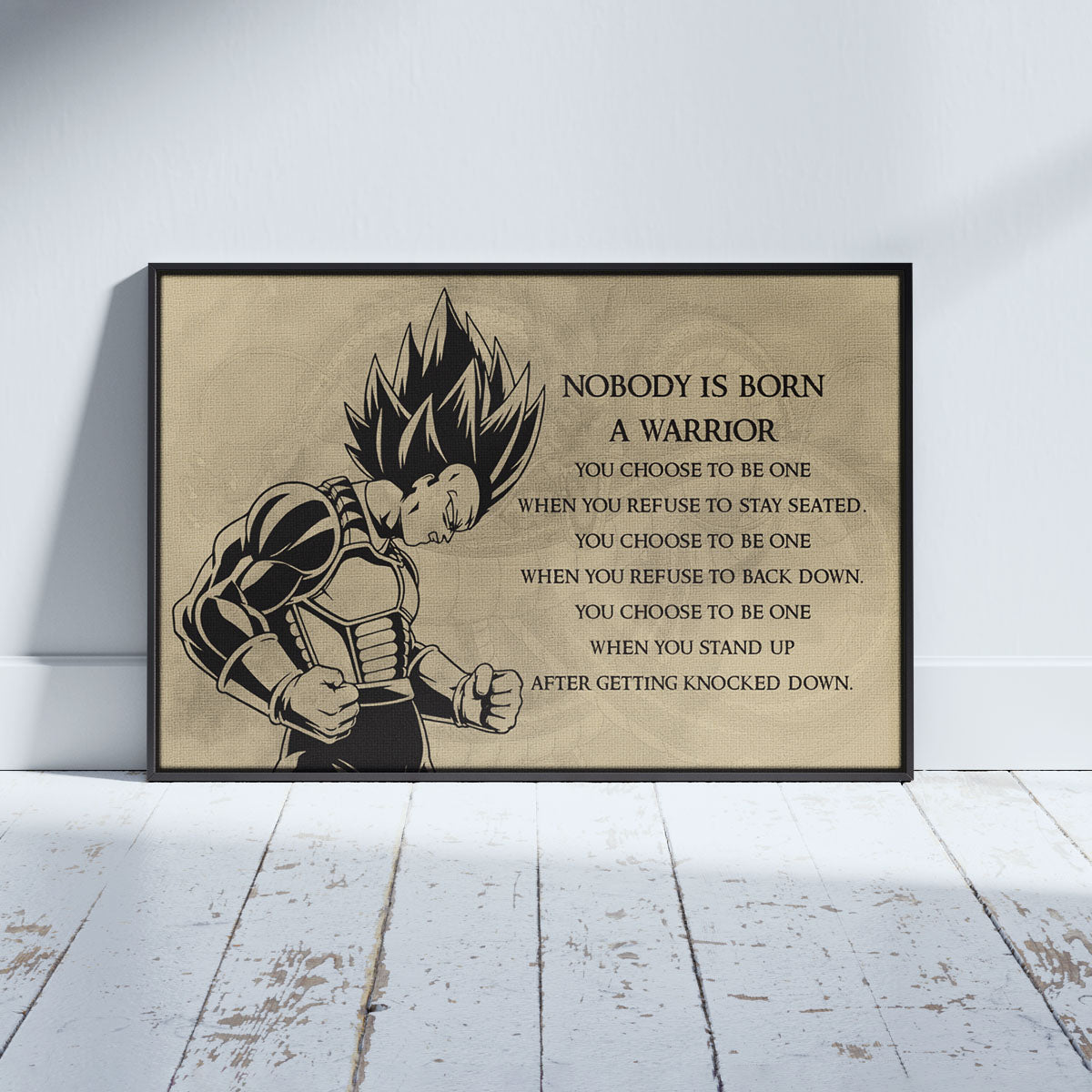 Dragon Ball Canvas Wall Art - DR019 - Super Saiyan Vegeta - Nobody Is Born A Warrior