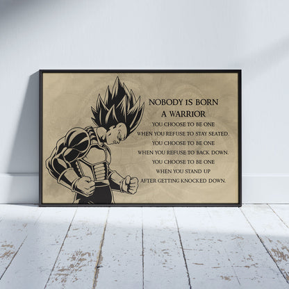 Dragon Ball Canvas Wall Art - DR019 - Super Saiyan Vegeta - Nobody Is Born A Warrior