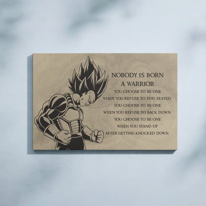 Dragon Ball Canvas Wall Art - DR019 - Super Saiyan Vegeta - Nobody Is Born A Warrior