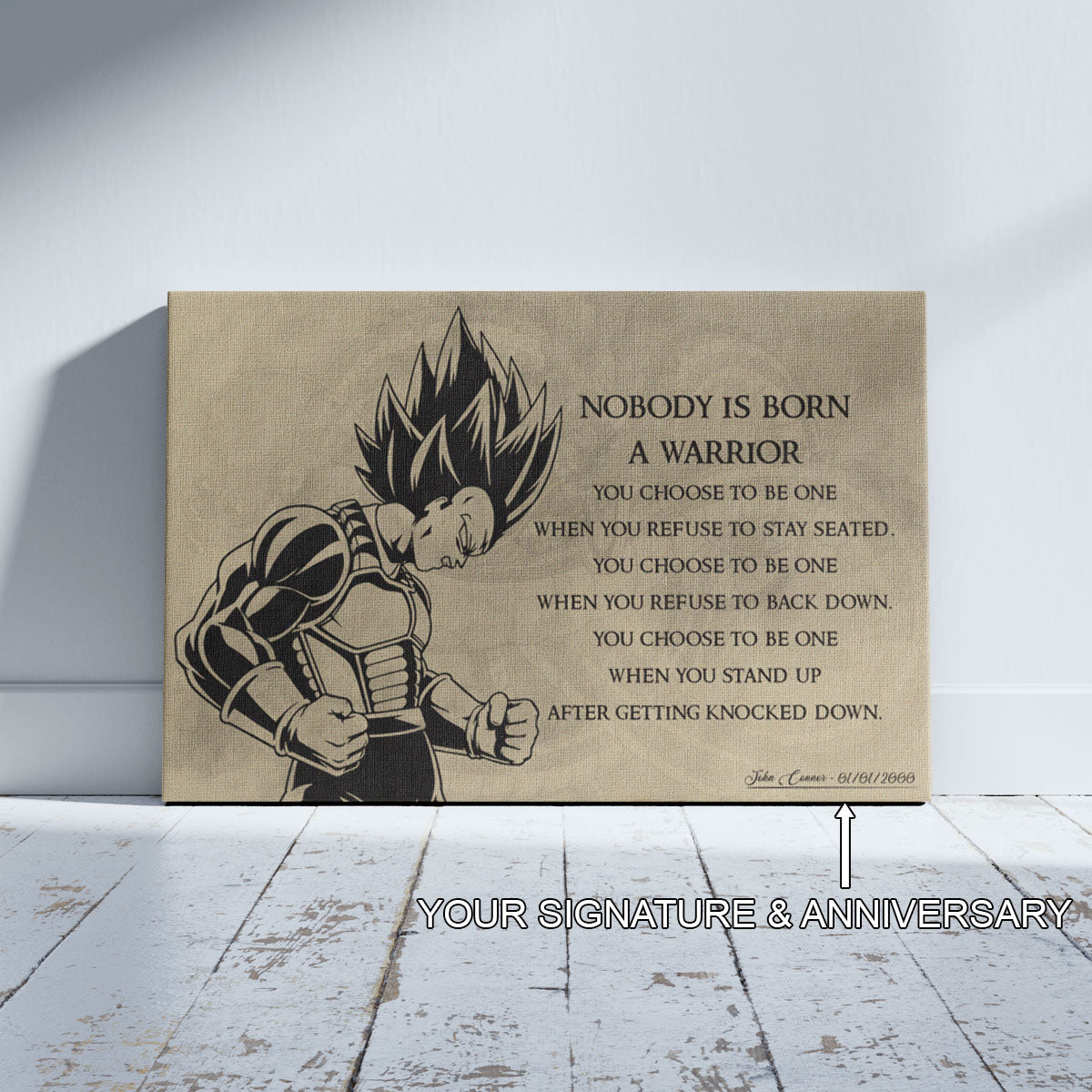 Dragon Ball Canvas Wall Art - DR019 - Super Saiyan Vegeta - Nobody Is Born A Warrior