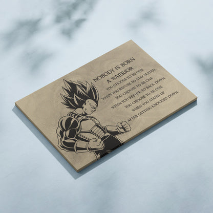 Dragon Ball Canvas Wall Art - DR019 - Super Saiyan Vegeta - Nobody Is Born A Warrior