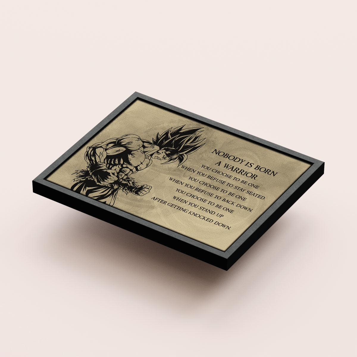 Dragon Ball Canvas Wall Art - DR020 - Super Saiyan Goku - Nobody Is Born A Warrior