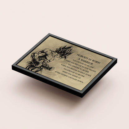 Dragon Ball Canvas Wall Art - DR020 - Super Saiyan Goku - Nobody Is Born A Warrior