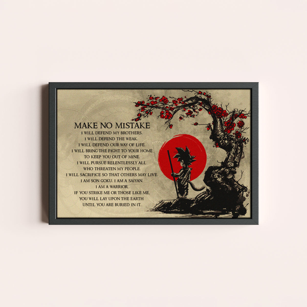 Dragon Ball Canvas Wall Art - DR022 - Goku - Make No Mistake