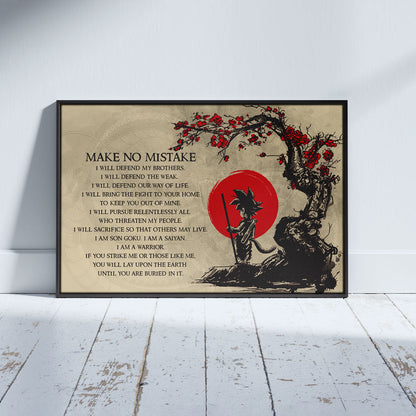 Dragon Ball Canvas Wall Art - DR022 - Goku - Make No Mistake