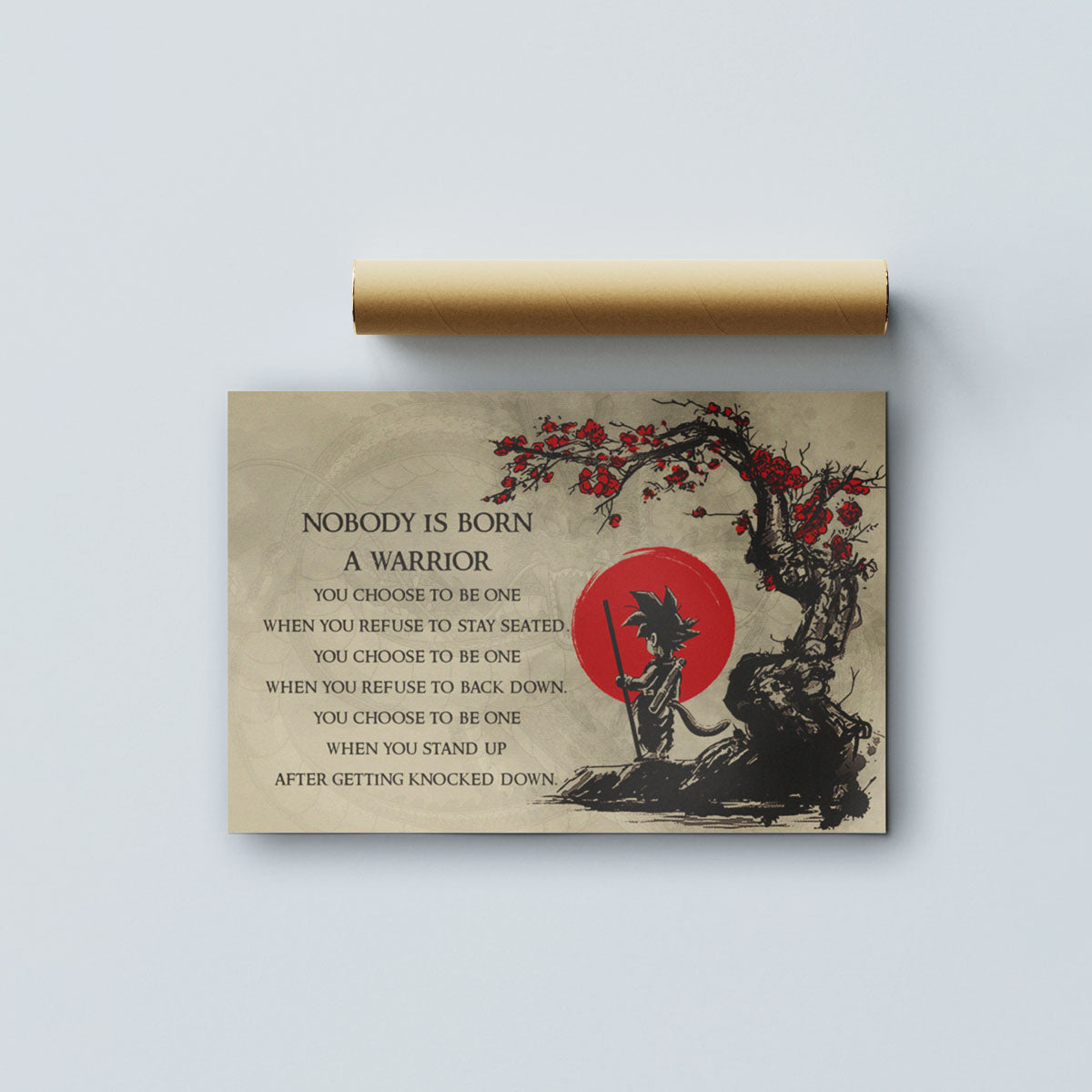Dragon Ball Canvas Wall Art - DR023 - Goku - Nobody Is Born A Warrior