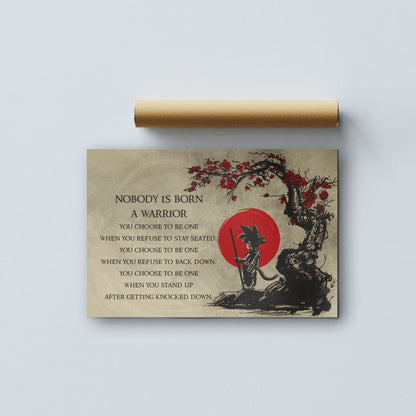 Dragon Ball Canvas Wall Art - DR023 - Goku - Nobody Is Born A Warrior