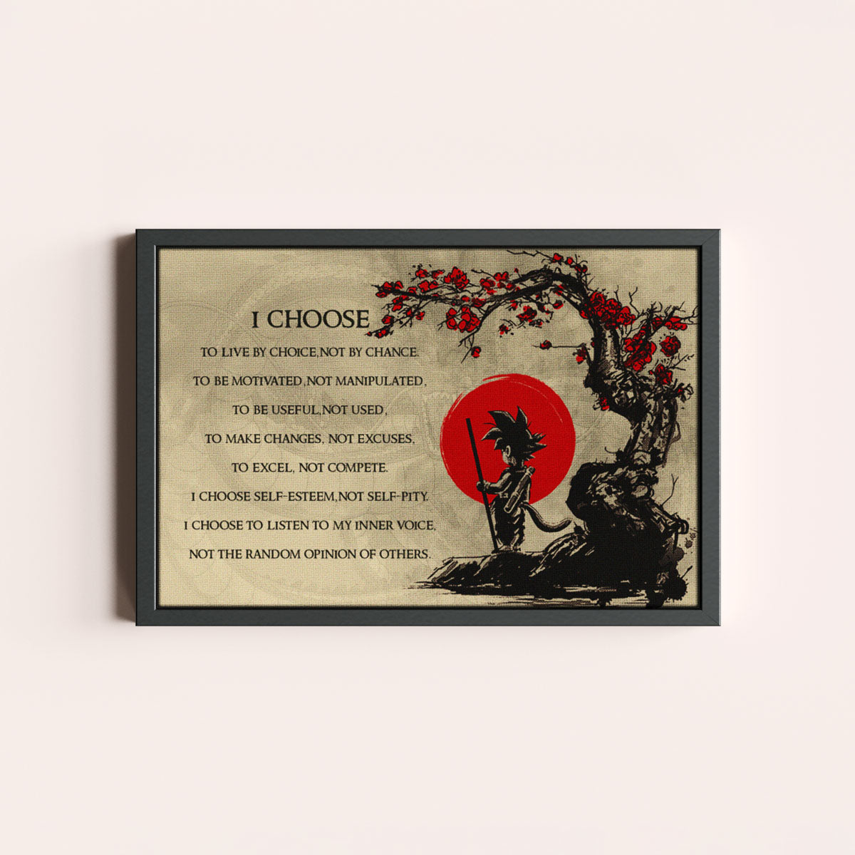 Dragon Ball Canvas Wall Art - DR024 - Goku - I Choose