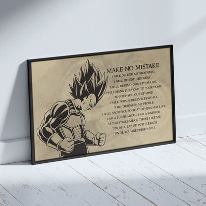 Dragon Ball Canvas Wall Art - DR026 - Super Saiyan Vegeta - Make No Mistake
