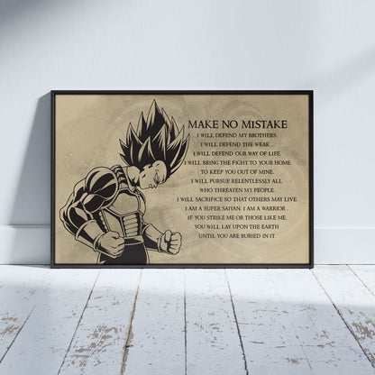 Dragon Ball Canvas Wall Art - DR026 - Super Saiyan Vegeta - Make No Mistake
