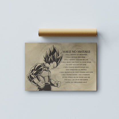 Dragon Ball Canvas Wall Art - DR026 - Super Saiyan Vegeta - Make No Mistake