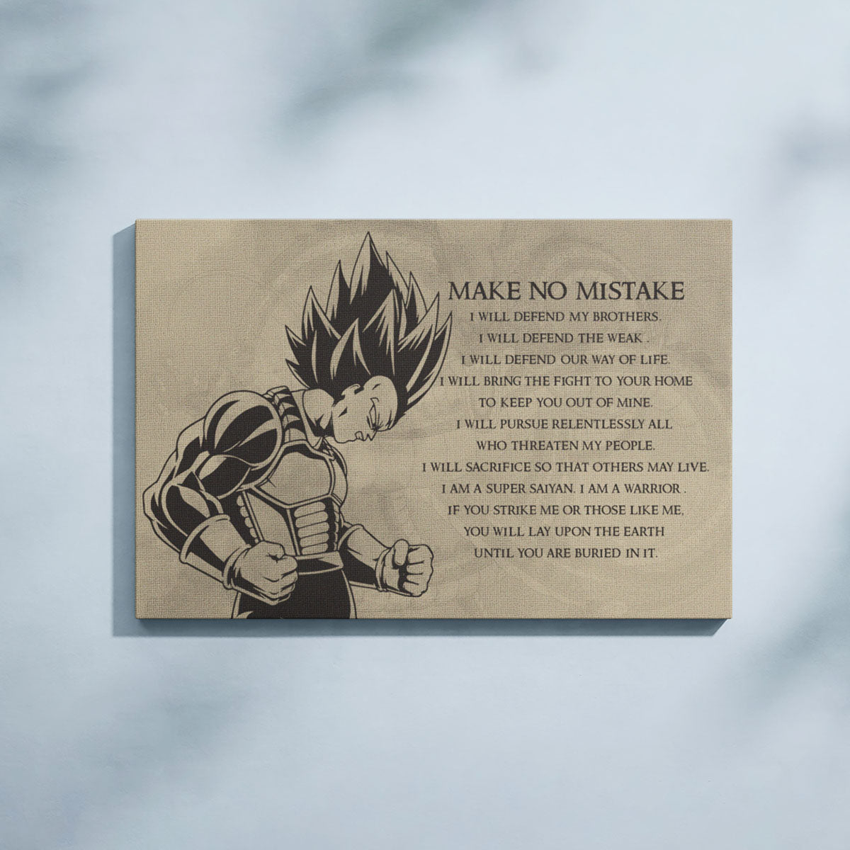 Dragon Ball Canvas Wall Art - DR026 - Super Saiyan Vegeta - Make No Mistake
