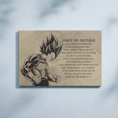 Dragon Ball Canvas Wall Art - DR026 - Super Saiyan Vegeta - Make No Mistake
