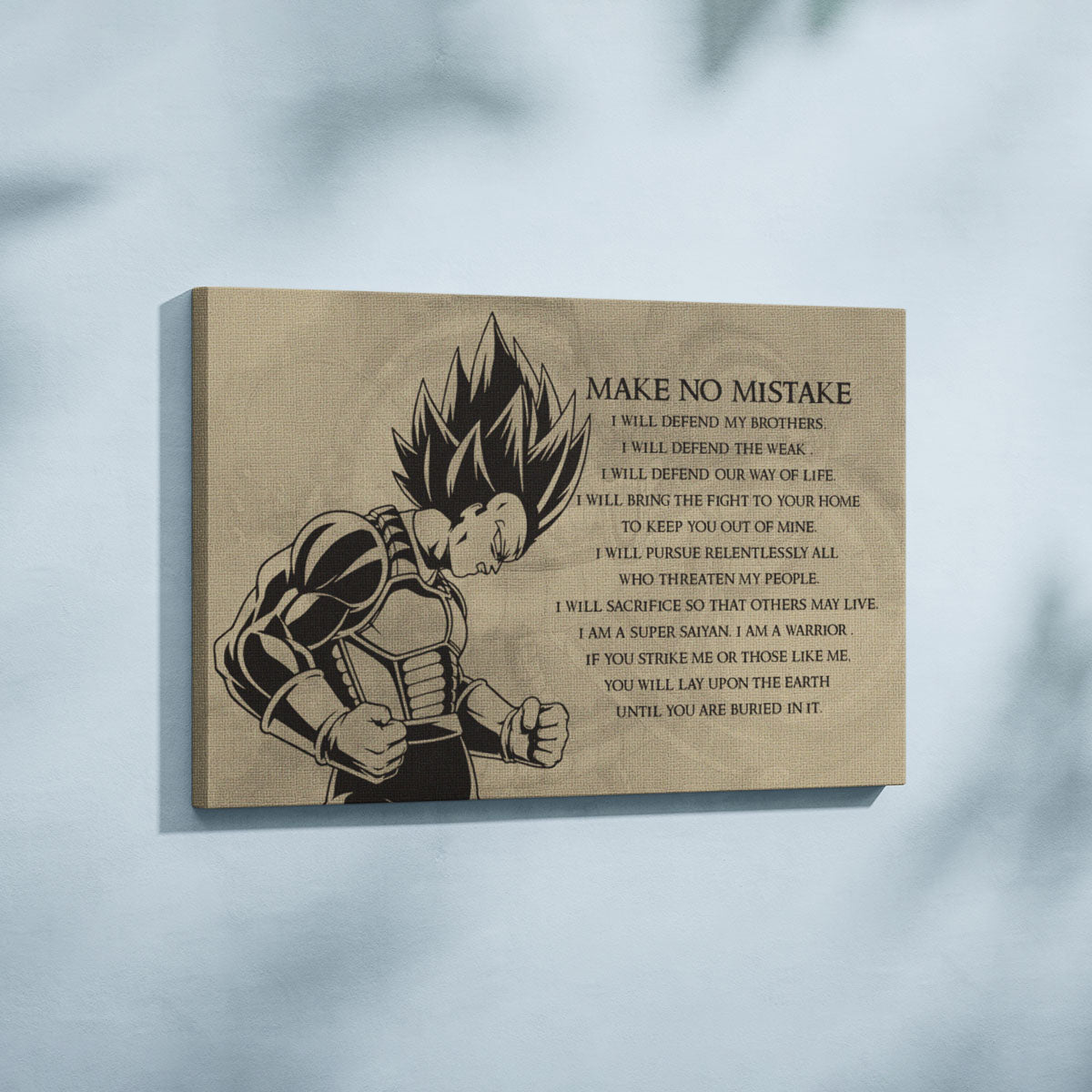 Dragon Ball Canvas Wall Art - DR026 - Super Saiyan Vegeta - Make No Mistake