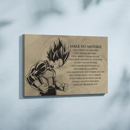 Dragon Ball Canvas Wall Art - DR026 - Super Saiyan Vegeta - Make No Mistake