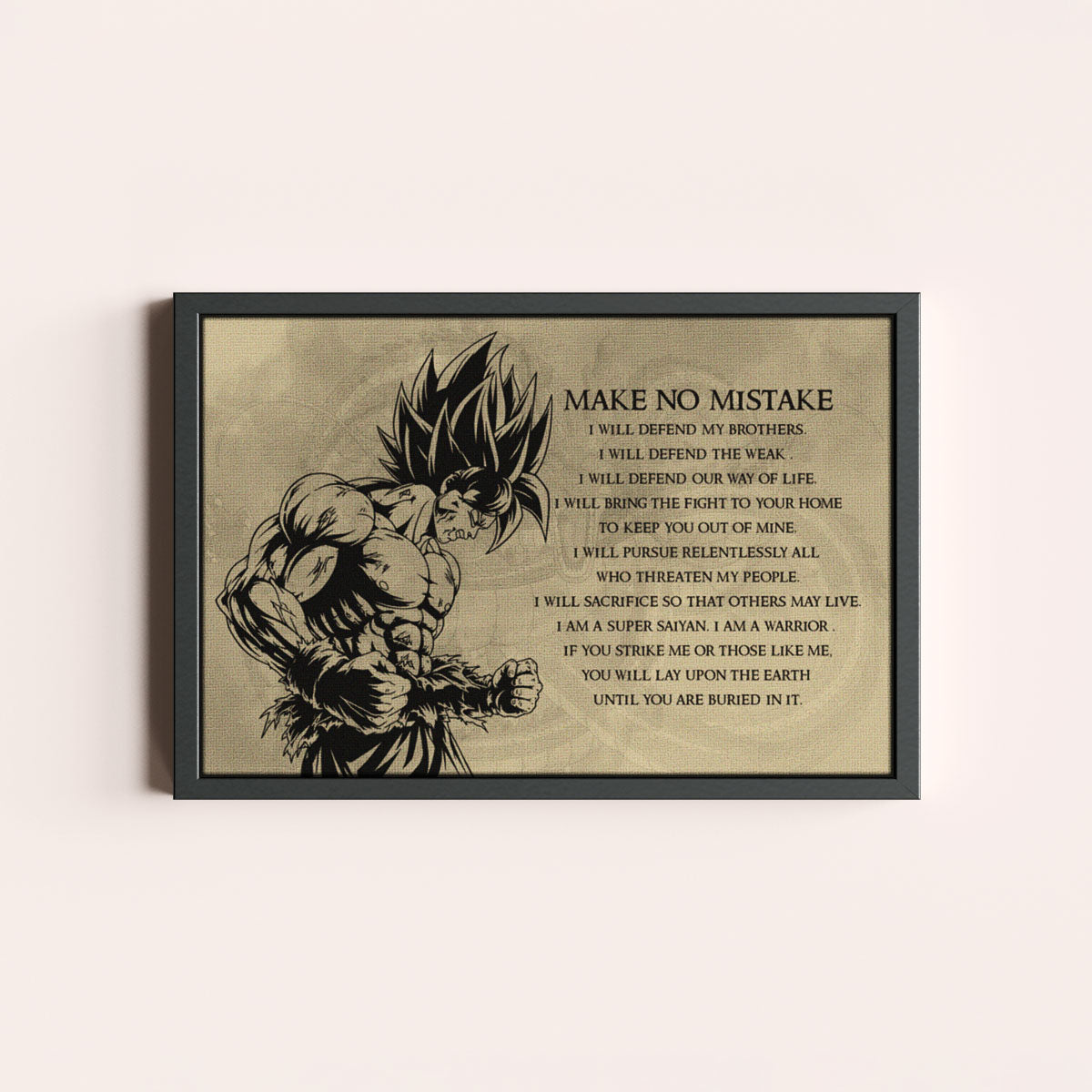 Dragon Ball Canvas Wall Art - DR027 - Super Saiyan Goku - Make No Mistake