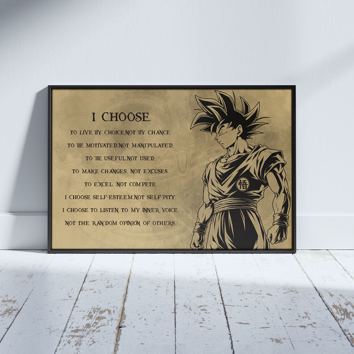 Dragon Ball Canvas Wall Art - DR031 - Super Saiyan Goku - I Choose