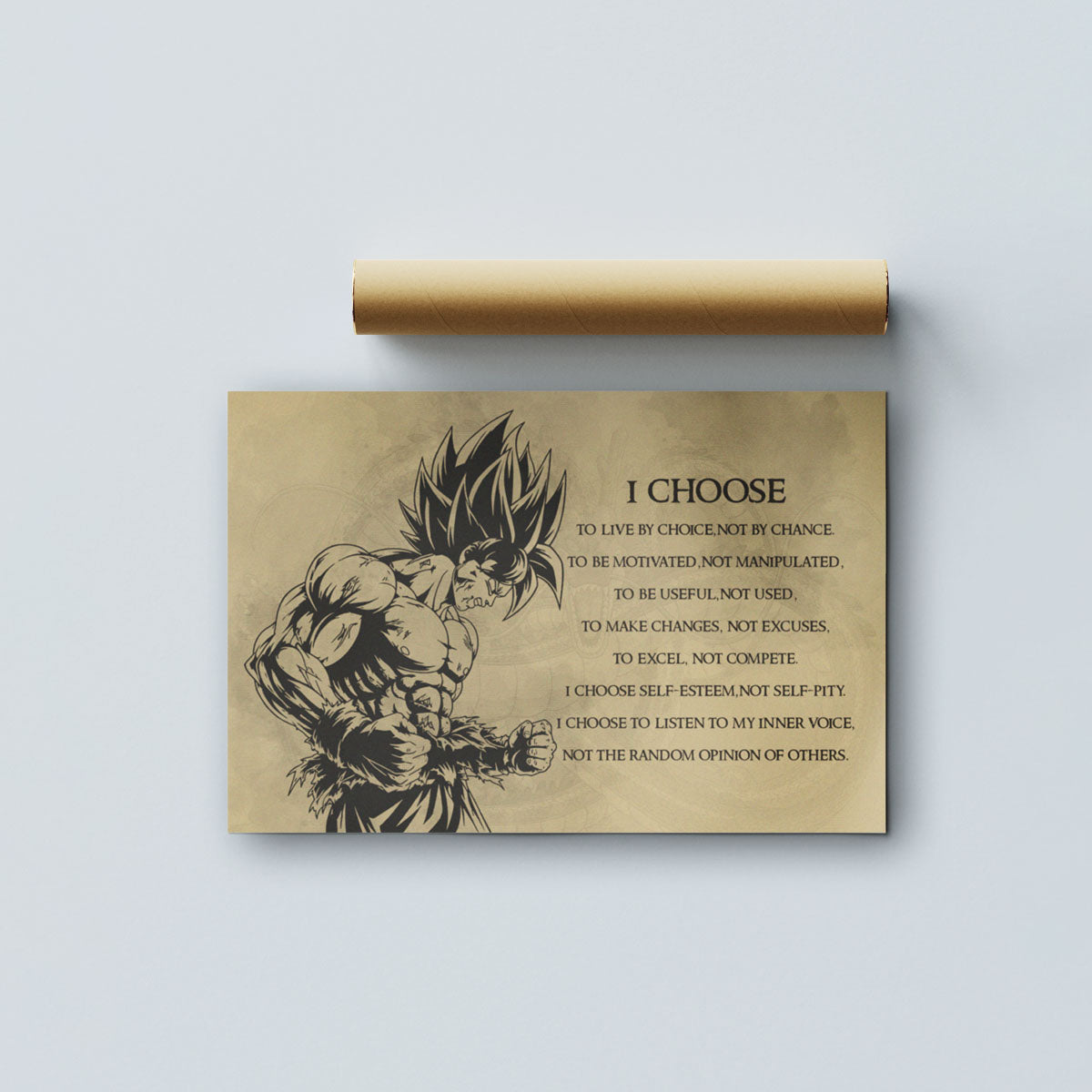 Dragon Ball Canvas Wall Art - DR033 - Super Saiyan Goku - I Choose