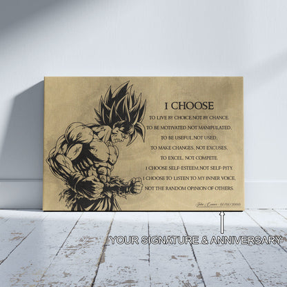 Dragon Ball Canvas Wall Art - DR033 - Super Saiyan Goku - I Choose