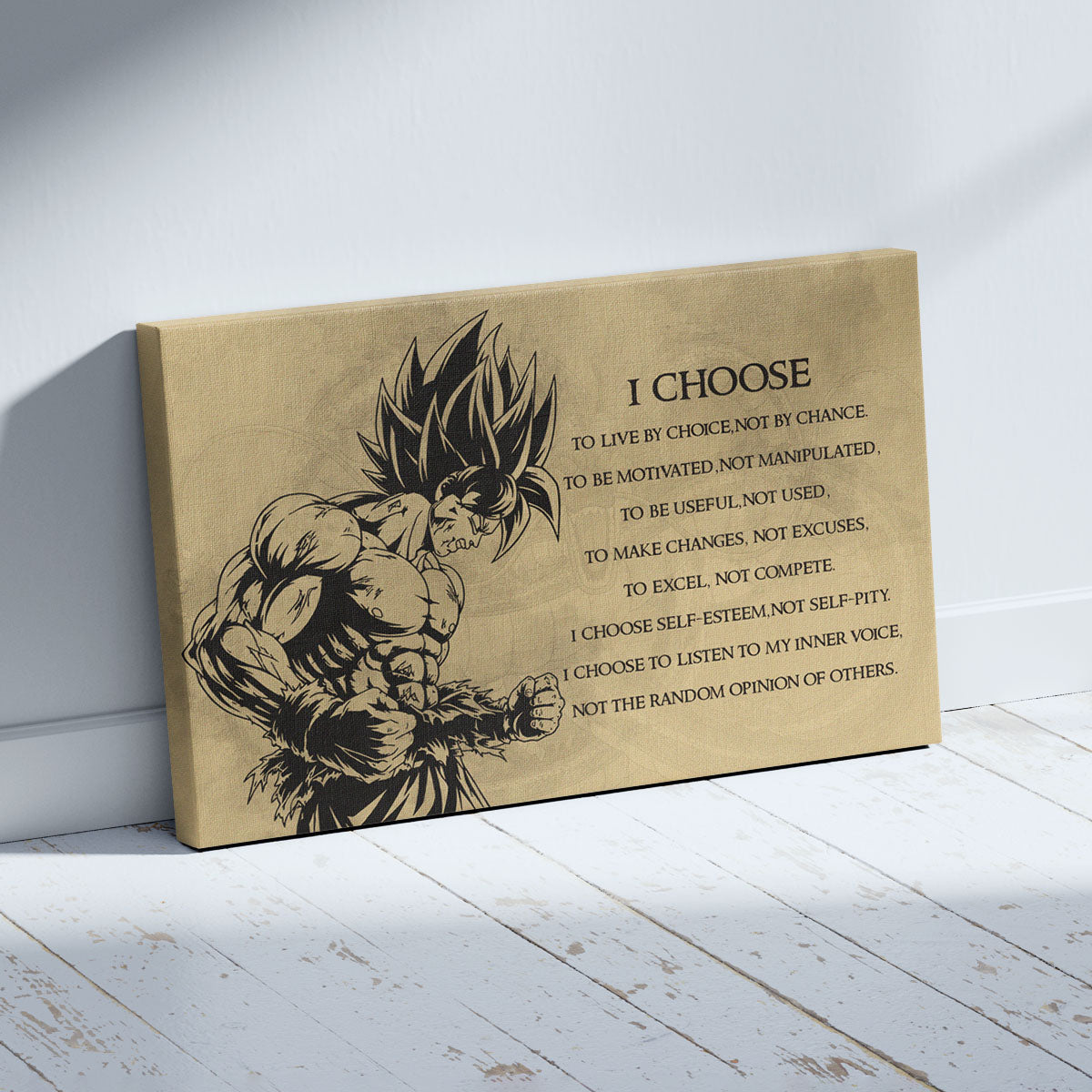 Dragon Ball Canvas Wall Art - DR033 - Super Saiyan Goku - I Choose