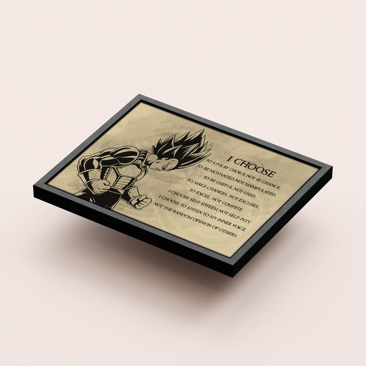 Dragon Ball Canvas Wall Art - DR034 - Super Saiyan Vegeta - I Choose