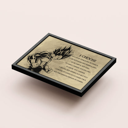 Dragon Ball Canvas Wall Art - DR034 - Super Saiyan Vegeta - I Choose