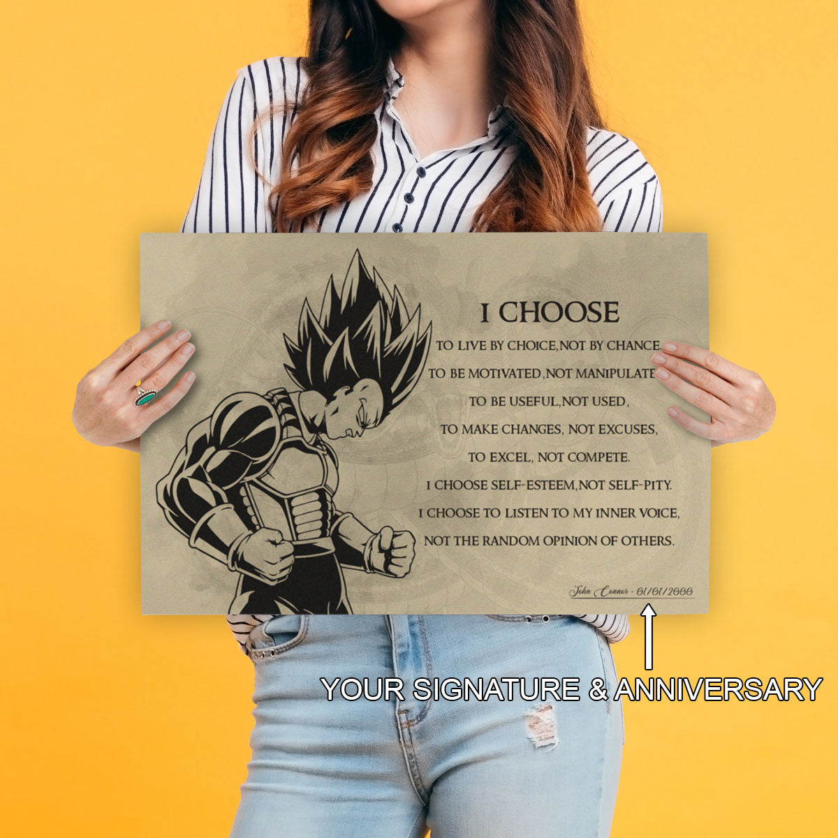 Dragon Ball Canvas Wall Art - DR034 - Super Saiyan Vegeta - I Choose