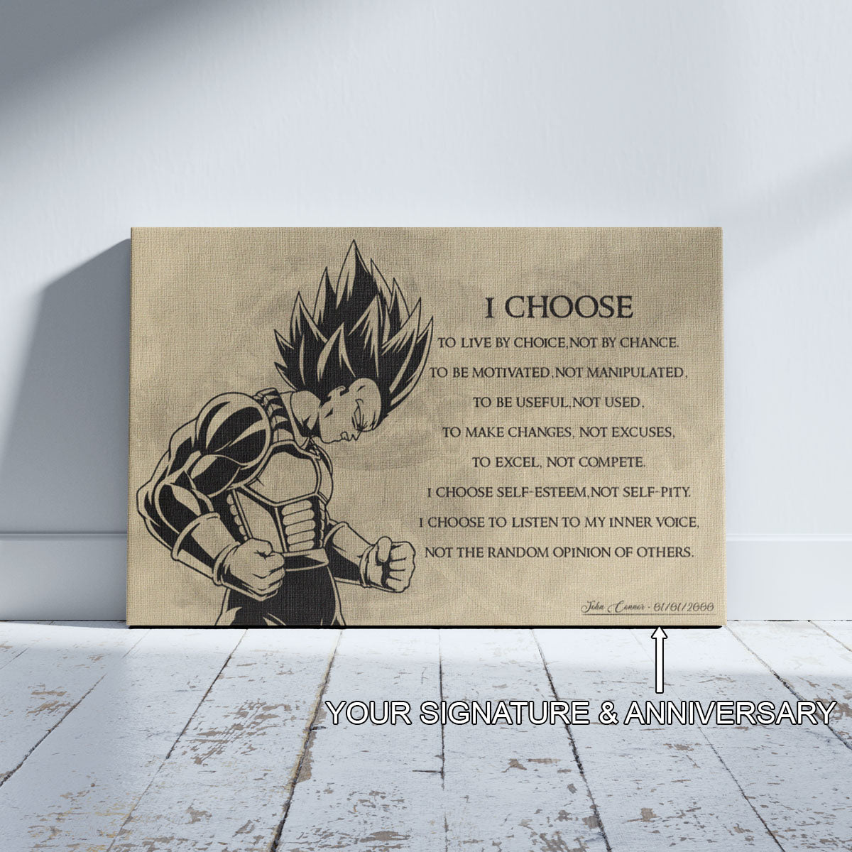 Dragon Ball Canvas Wall Art - DR034 - Super Saiyan Vegeta - I Choose