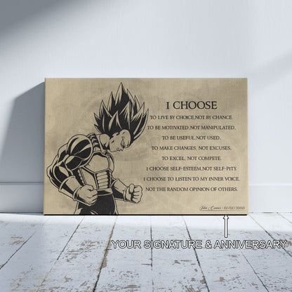 Dragon Ball Canvas Wall Art - DR034 - Super Saiyan Vegeta - I Choose