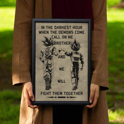 Dragon Ball Canvas Wall Art - DR040 - Goku - Vegeta - Call On Me Brother