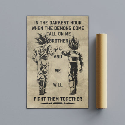 Dragon Ball Canvas Wall Art - DR040 - Goku - Vegeta - Call On Me Brother