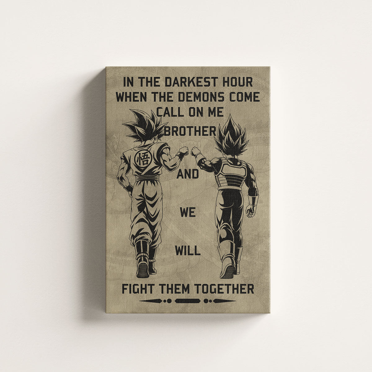 Dragon Ball Canvas Wall Art - DR040 - Goku - Vegeta - Call On Me Brother