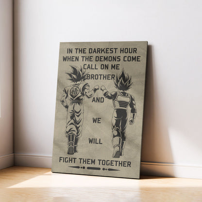 Dragon Ball Canvas Wall Art - DR040 - Goku - Vegeta - Call On Me Brother