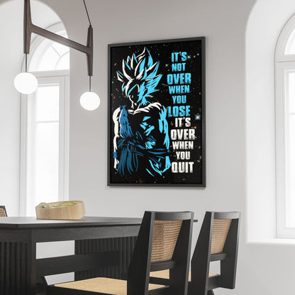 Dragon Ball Canvas Wall Art - DR048 - Super Saiyan Blue Goku - It's Not Over When You Lose